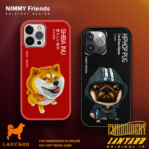 Nimmy你米 拉繩系列手機殼 適用於iphone12手機殼蘋果11promax刺繡掛繩潮牌