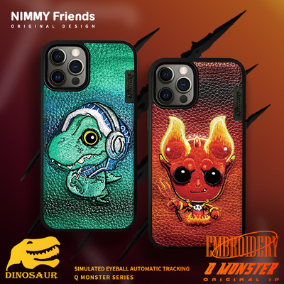 Nimmy你米 Q小怪系列手機殼 適用於iphone13手機殼小恐龍蘋果12刺繡ProMax卡通立體13pro
