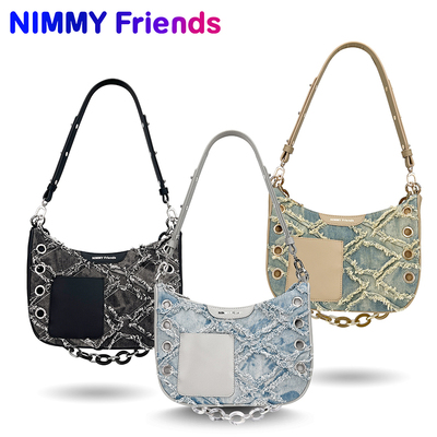NIMMY Friends 牛仔時尚 牛仔腋下包 包鏈長短可自由調節