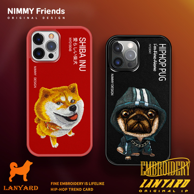 Nimmy你米 拉繩系列手機殼 適用於iphone12手機殼蘋果11promax刺繡掛繩潮牌