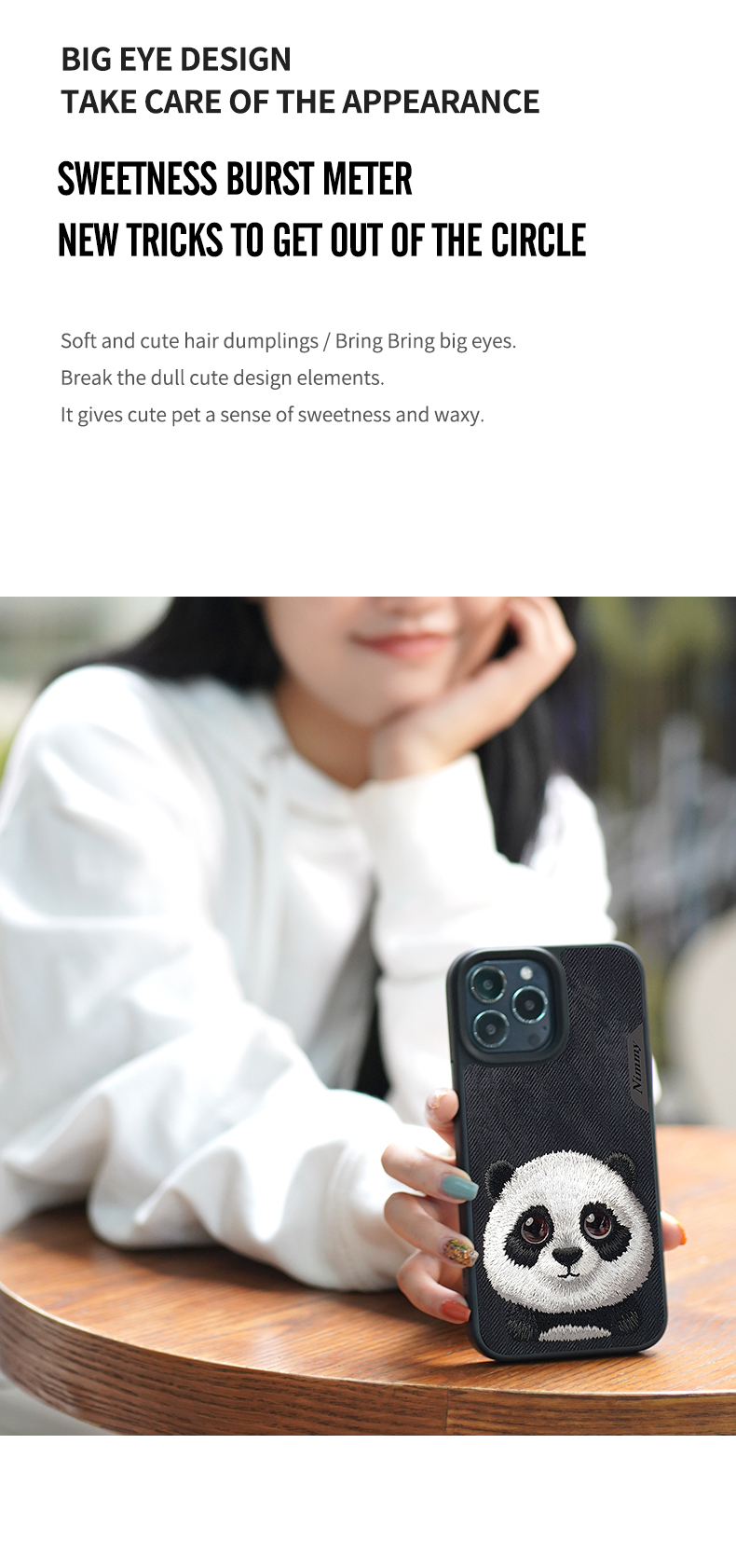 Nimmy Big-eyed cute series Panda IPhone 14/15 mobile phone